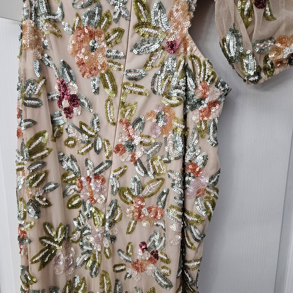 Mac Duggal One Shoulder Floral Embellished Gown SZ 8 NWT - Picture 11 of 15